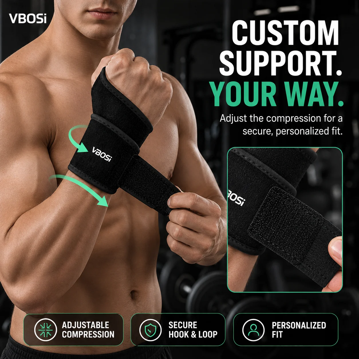 VBSOi Adjustable Wrist Support - Wrist Wrap Support recension och pris