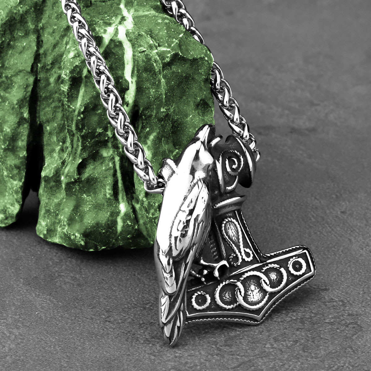 Nordic Odin Raven Thor Hammer  - Battle Rope Anchor recension och pris