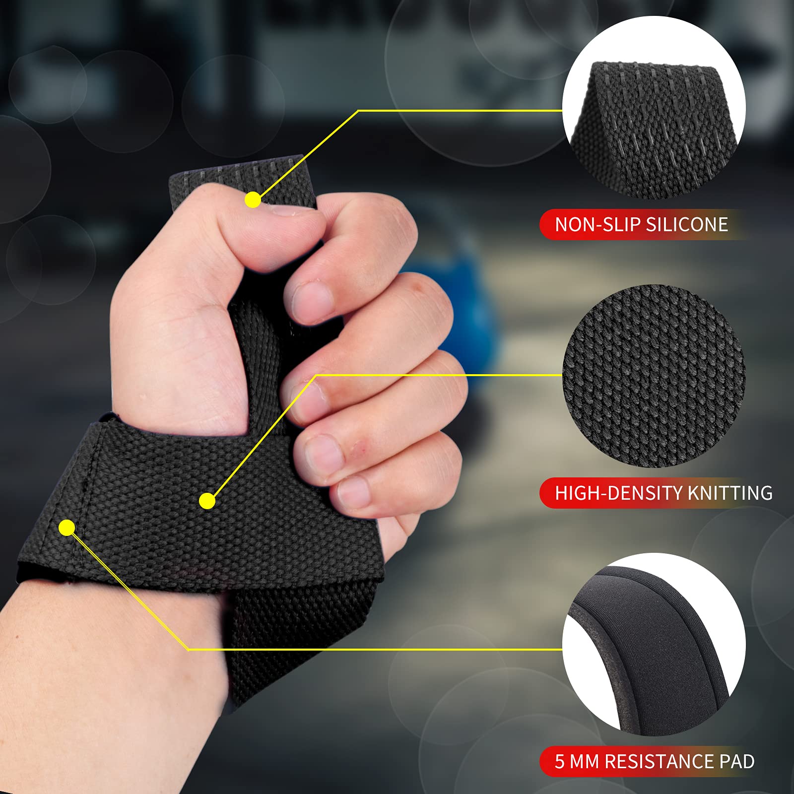 2Pcs Gym Lifting Straps Fitnes - Wrist Wrap Support recension och pris